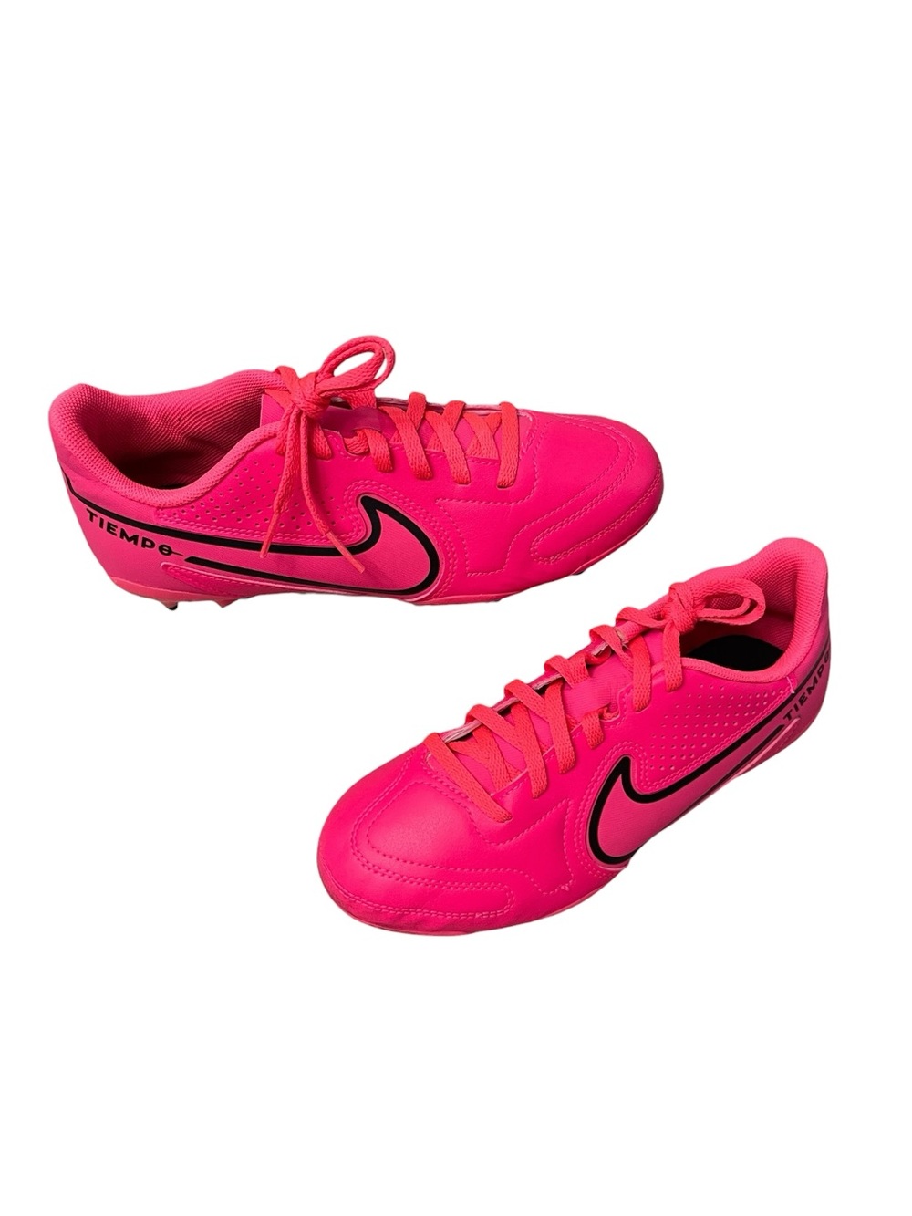 Nike Tiempo Neon Pink Soccer Cleats Big Girls Size 5Y